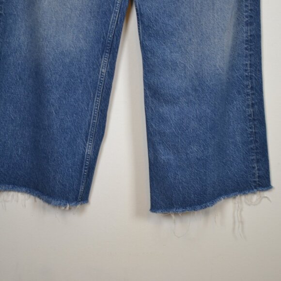 Boyish The Charley Anthropologie High Rise Button Fly Womens 32 Raw Hem Wide Leg - Picture 3 of 10